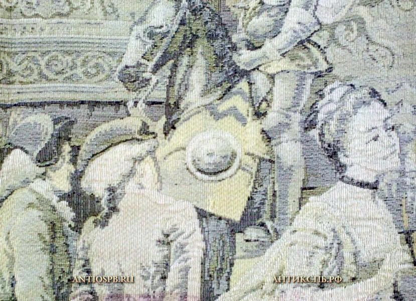 Гобелен старинный "Сценка". Lapres Marchetti. Европа. Нач. ХХ века. №19617